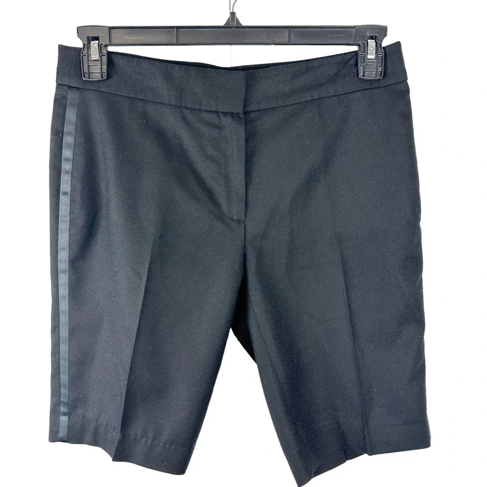 C346 Brooks Brothers Black Wool Blend Lucia Fit Shorts Size 6